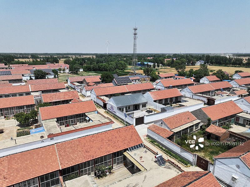 航拍夏季乡村蔬菜大棚自然风光图片素材