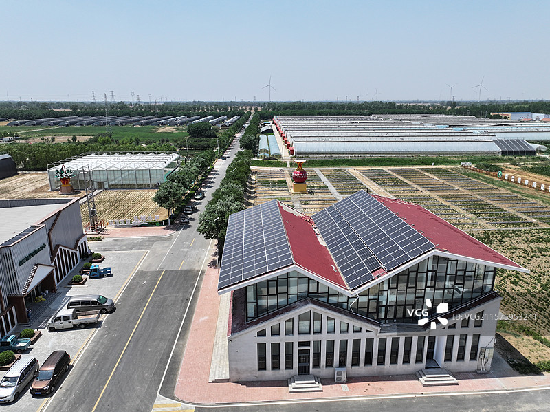 航拍夏季乡村蔬菜大棚自然风光图片素材