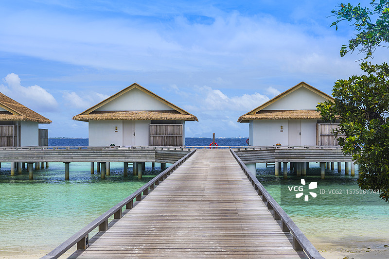 马尔代夫班度士岛酒店建筑海滩图片素材