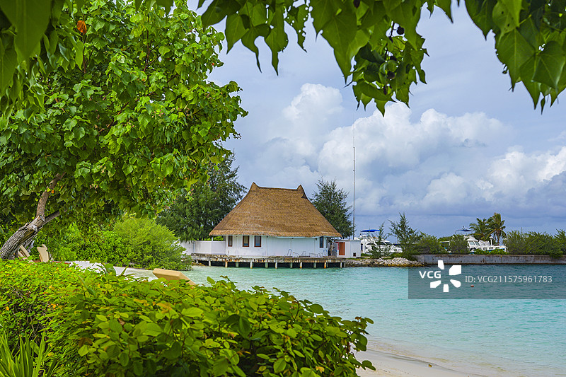 马尔代夫班度士岛酒店建筑海滩图片素材