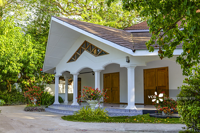 马尔代夫班度士岛酒店建筑海滩图片素材