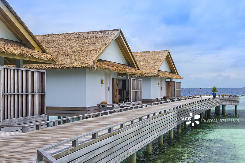 马尔代夫班度士岛酒店建筑海滩图片素材