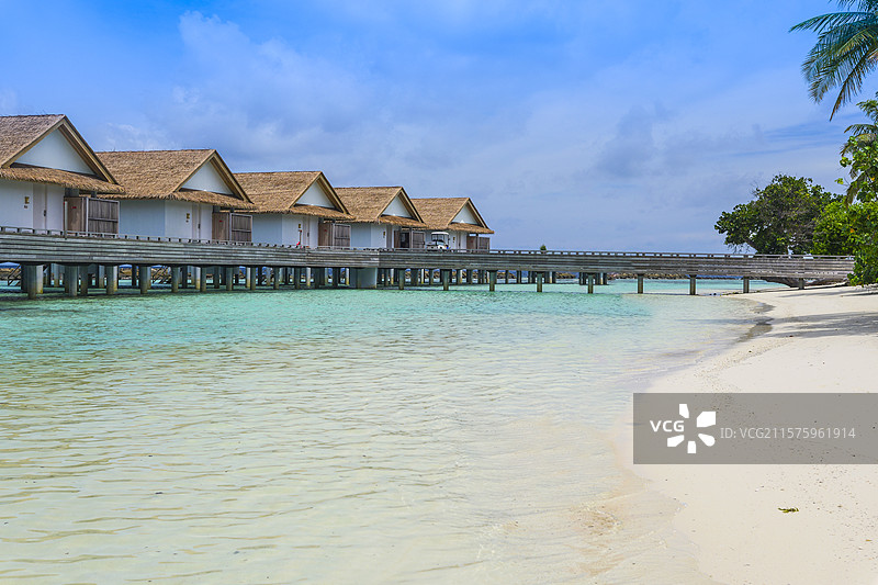 马尔代夫班度士岛酒店建筑海滩图片素材
