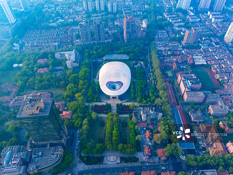 航拍上海文化广场图片素材