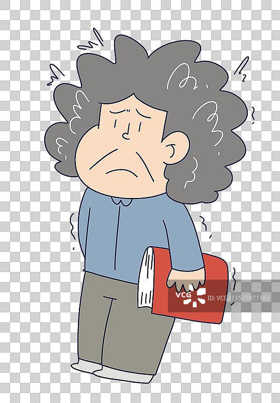 拿着书籍不解疑惑的老年人图片素材