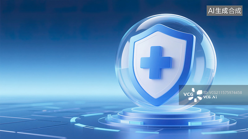【AI数字艺术】科技医疗盾牌保护图片素材