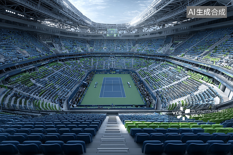 【AI数字艺术】奥体中心网球运动场图片素材