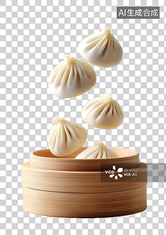 【AI数字艺术】【免抠png素材】一笼小笼包子图片素材