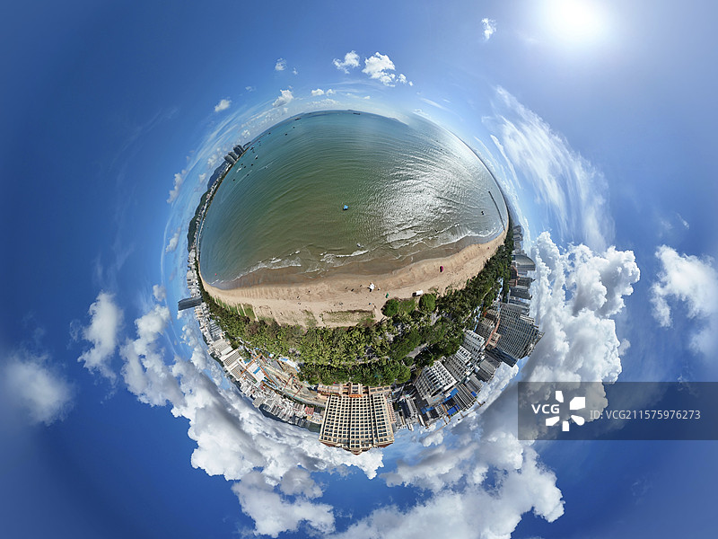 三亚湾全景图片素材