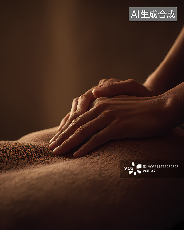 【AI数字艺术】双手进行背部按摩图片素材