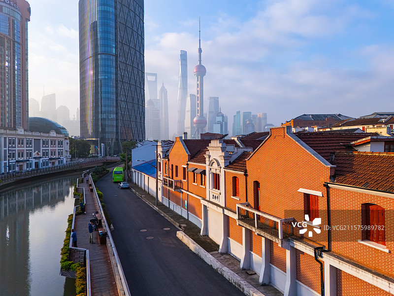 航拍上海北外滩平安里建筑群图片素材