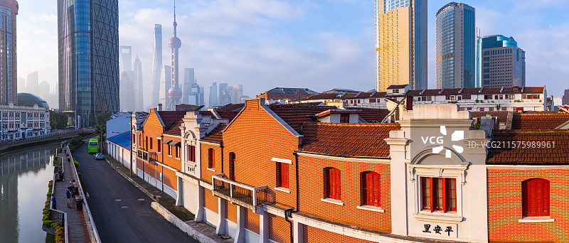 航拍上海北外滩平安里建筑群图片素材