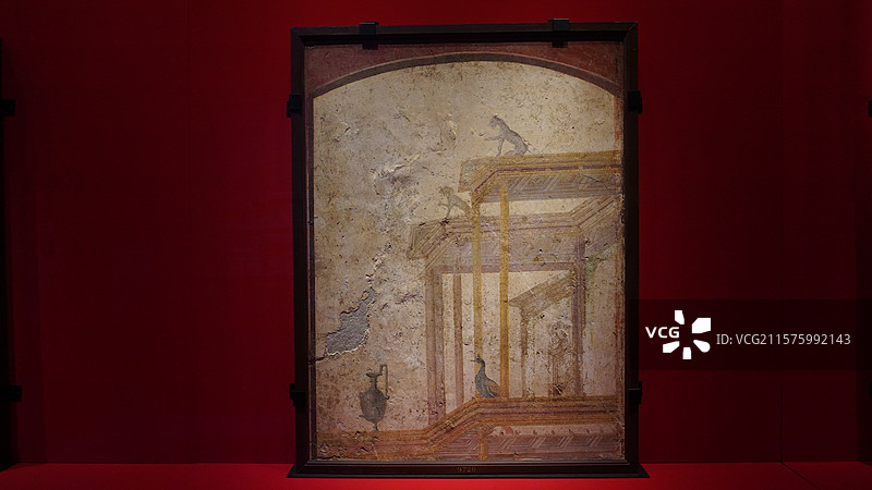 庞贝文物特展壁画作品《幻想建筑》图片素材