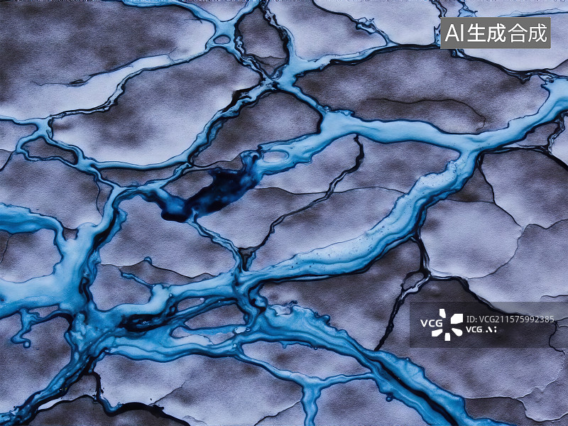 【AI数字艺术】河流三角洲形成独特树状纹理图片素材