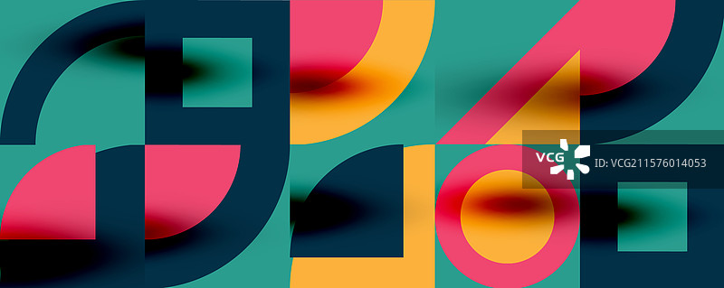 新孟菲斯几何图案与圆形图片素材