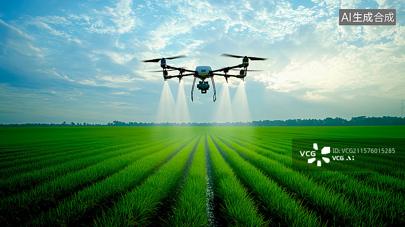 【AI数字艺术】植保无人机喷洒农药图片素材