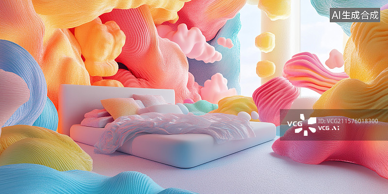 【AI数字艺术】艺术卧室图片素材