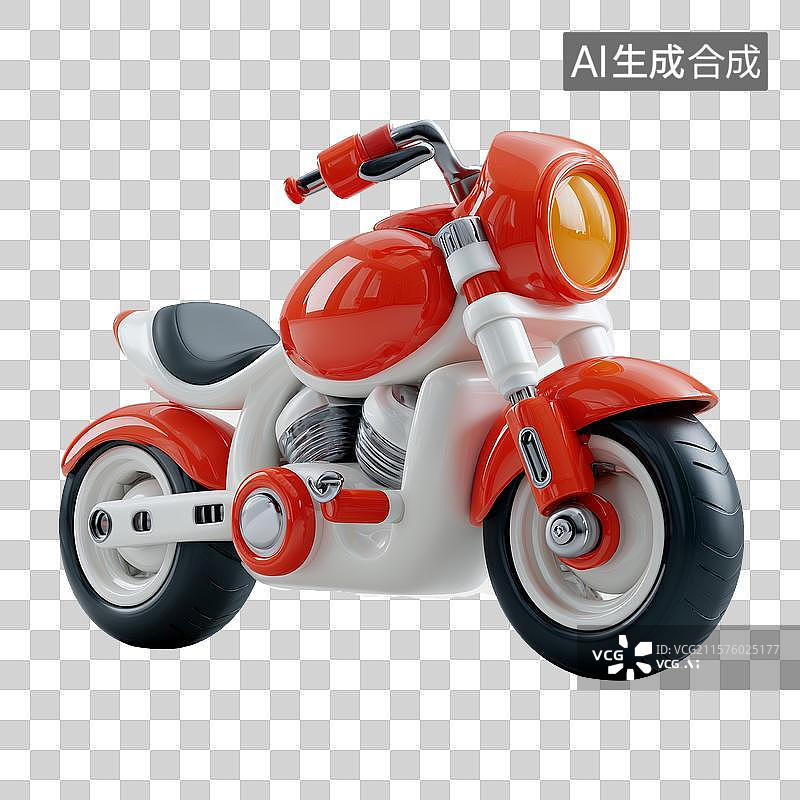 【AI数字艺术】可爱的卡通摩托车玩具图片素材