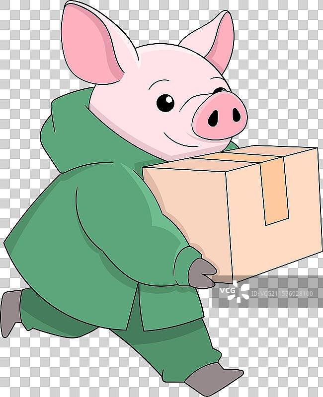 送货的小猪图片素材