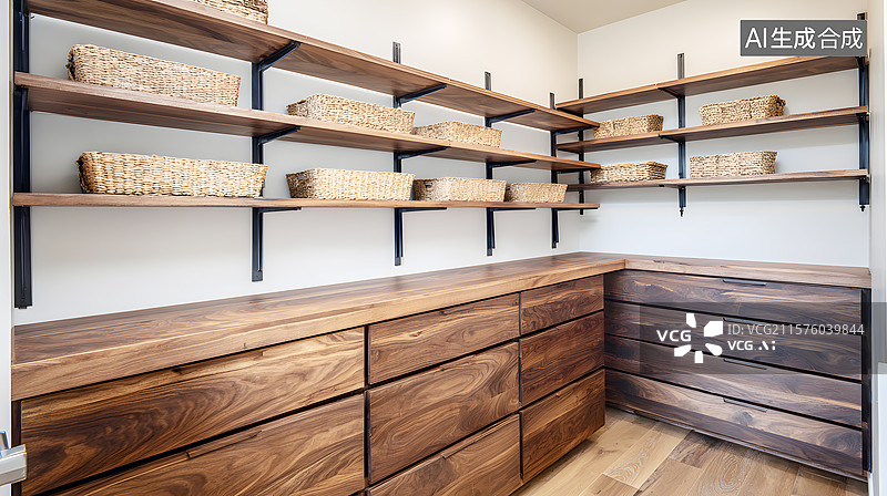 【AI数字艺术】AIGC：现代风格储藏室 干净整齐的图片素材