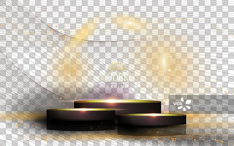 红色构图，带有圆形框架和光泽感图片素材