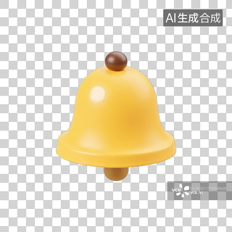 【AI数字艺术】卡通风格的金色铃铛图片素材