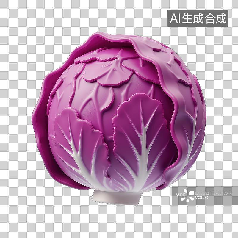 【AI数字艺术】紫色卷心菜图片素材