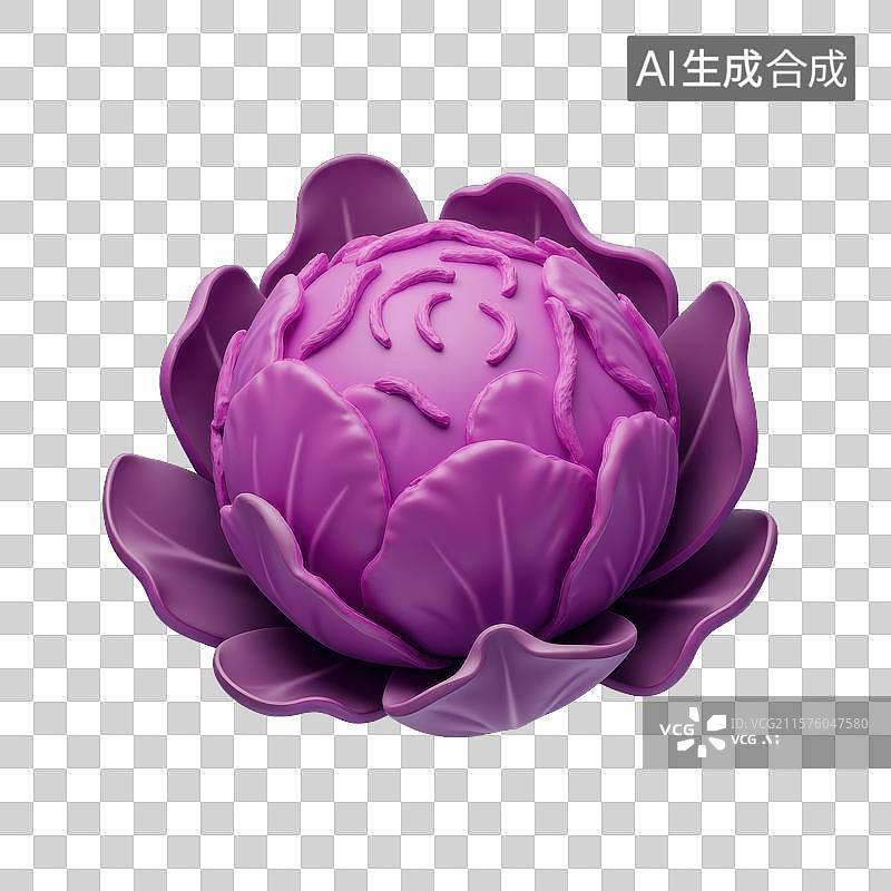【AI数字艺术】紫色卷心菜图片素材