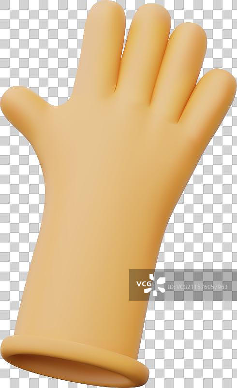 逼真的长款黄色橡胶手套图片素材