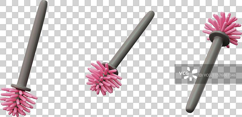 不同位置的真实圆形画笔工具图片素材