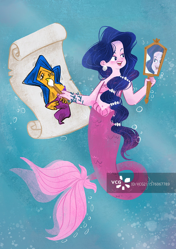 美人鱼插画图片素材
