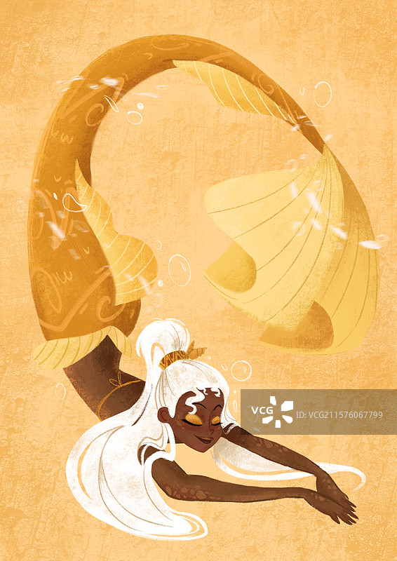 美人鱼插画图片素材