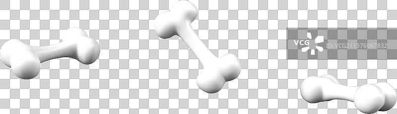 逼真的白色狗玩具骨头图片素材