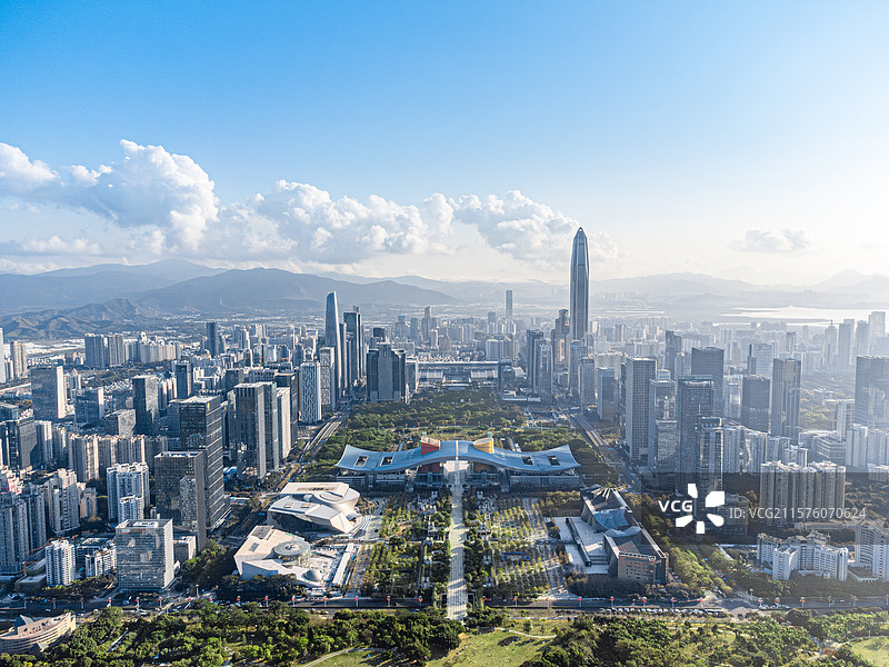 深圳福田CBD中心区中轴线风光图片素材