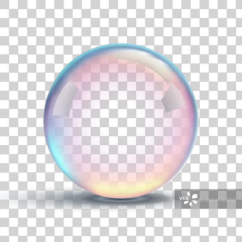 透明背景上的粉色肥皂泡 3D图片素材