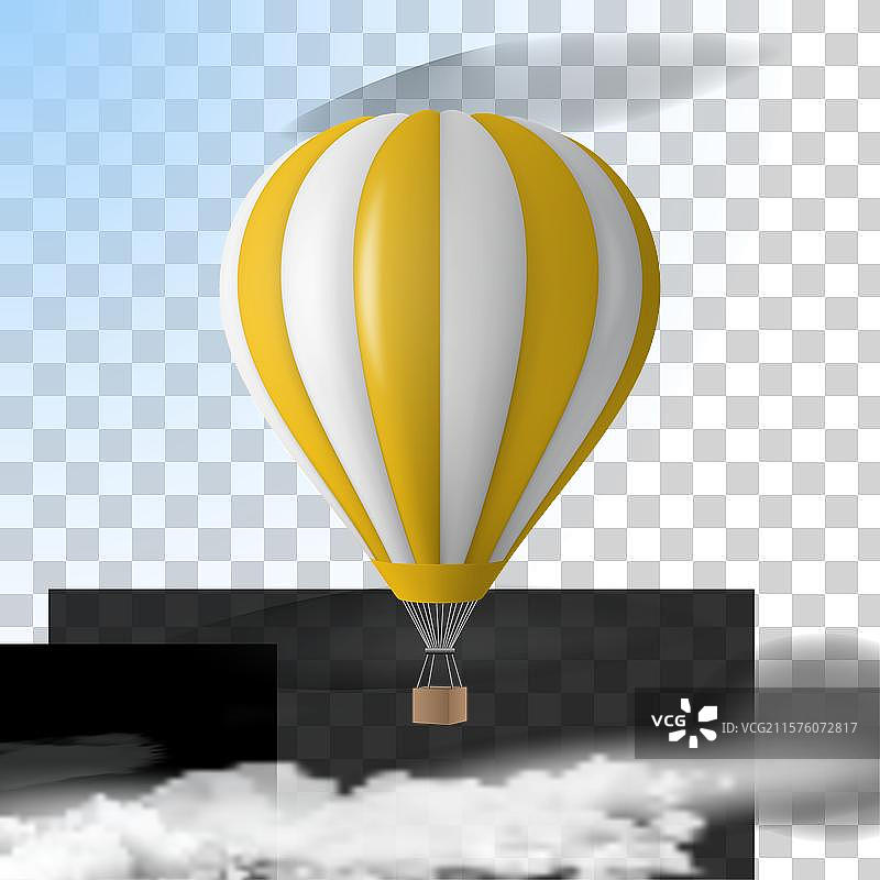 3D真实热气球的旅行横幅图片素材