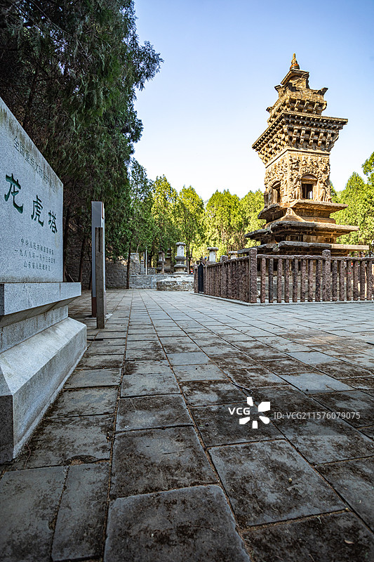 山东济南四门塔风景区龙虎塔历史建筑景点景观图片素材