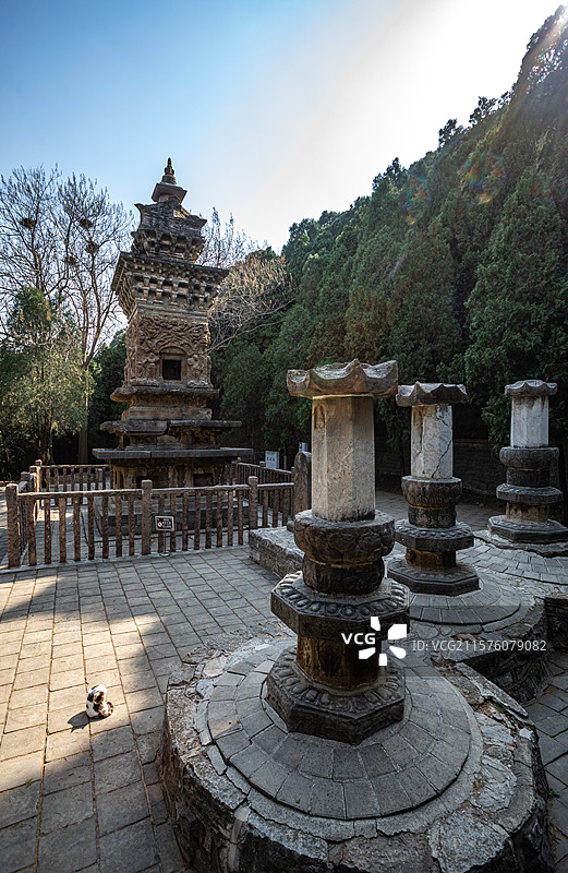 山东济南四门塔风景区龙虎塔历史建筑景点景观图片素材