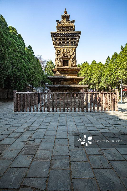 山东济南四门塔风景区龙虎塔历史建筑景点景观图片素材