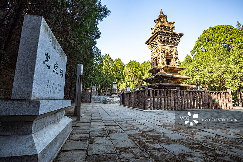 山东济南四门塔风景区龙虎塔历史建筑景点景观图片素材
