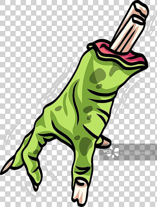 万圣节画作：爬行的僵尸手图片素材