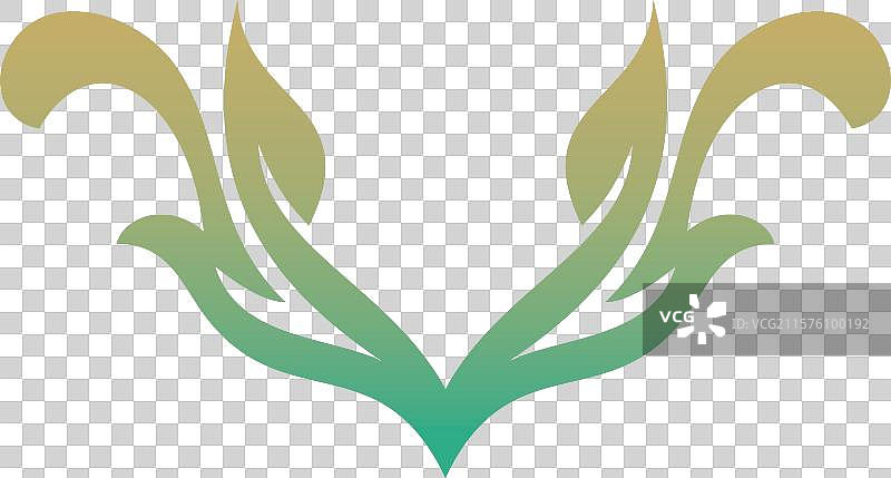 V形叶子有机标志图片素材