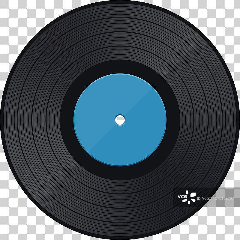 复古黑胶音乐唱片在白色背景上图片素材