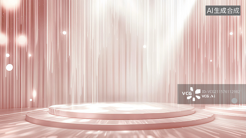 【AI数字艺术】情人节电商双十一促销活动产品展台粉色舞台场景图片素材