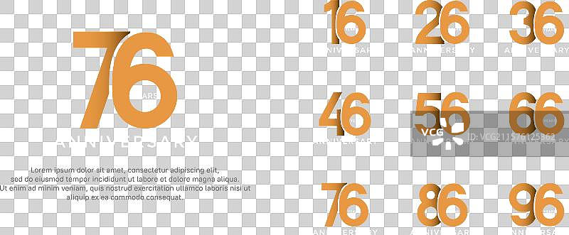 黄色调的周年纪念标志样式合集图片素材