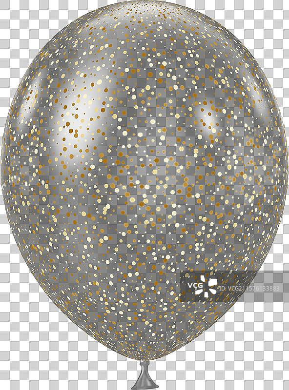 黑色金色透明气球 3D 闪光奢华图片素材