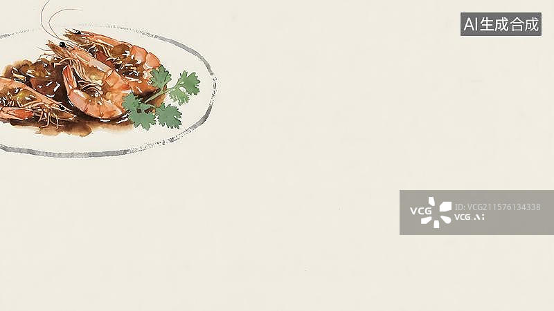 【AI数字艺术】水墨画左上图片素材