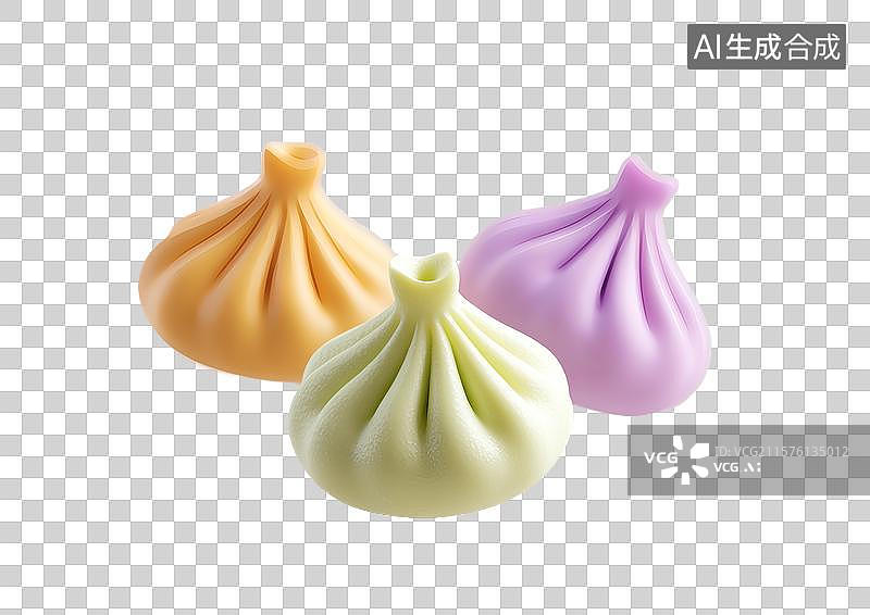 【AI数字艺术】【免抠png素材】飞散在空中的肉包子图片素材