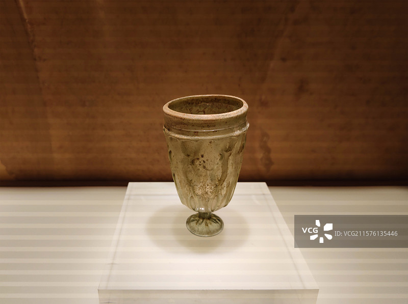 中国国家博物馆 高脚玻璃杯 公元4-5世纪图片素材