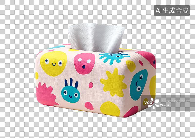 【AI数字艺术】【免抠png素材】彩色3D卡通纸巾盒图片素材